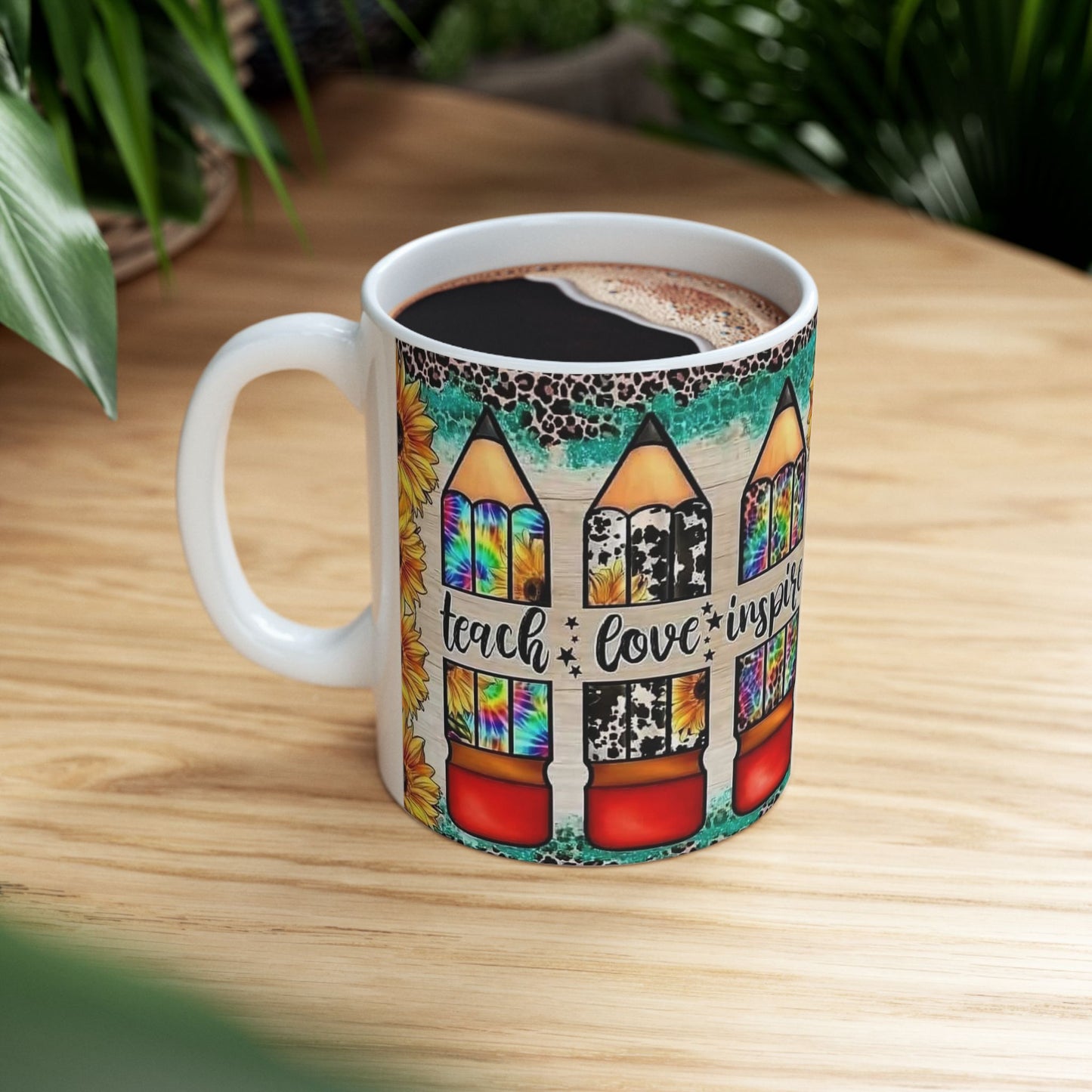 Teacher Mug | Teach Learn Inspire| Ceramic Mug