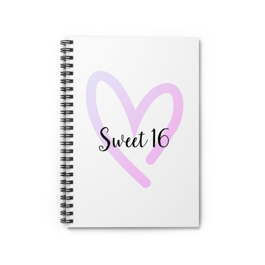 Sweet 16 Spiral Notebook - Ruled Line Paper