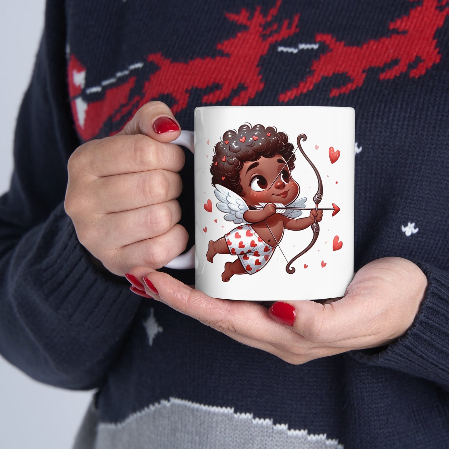 Cupid's Charm| African American Ceramic Mug | Valentine's Day Mug