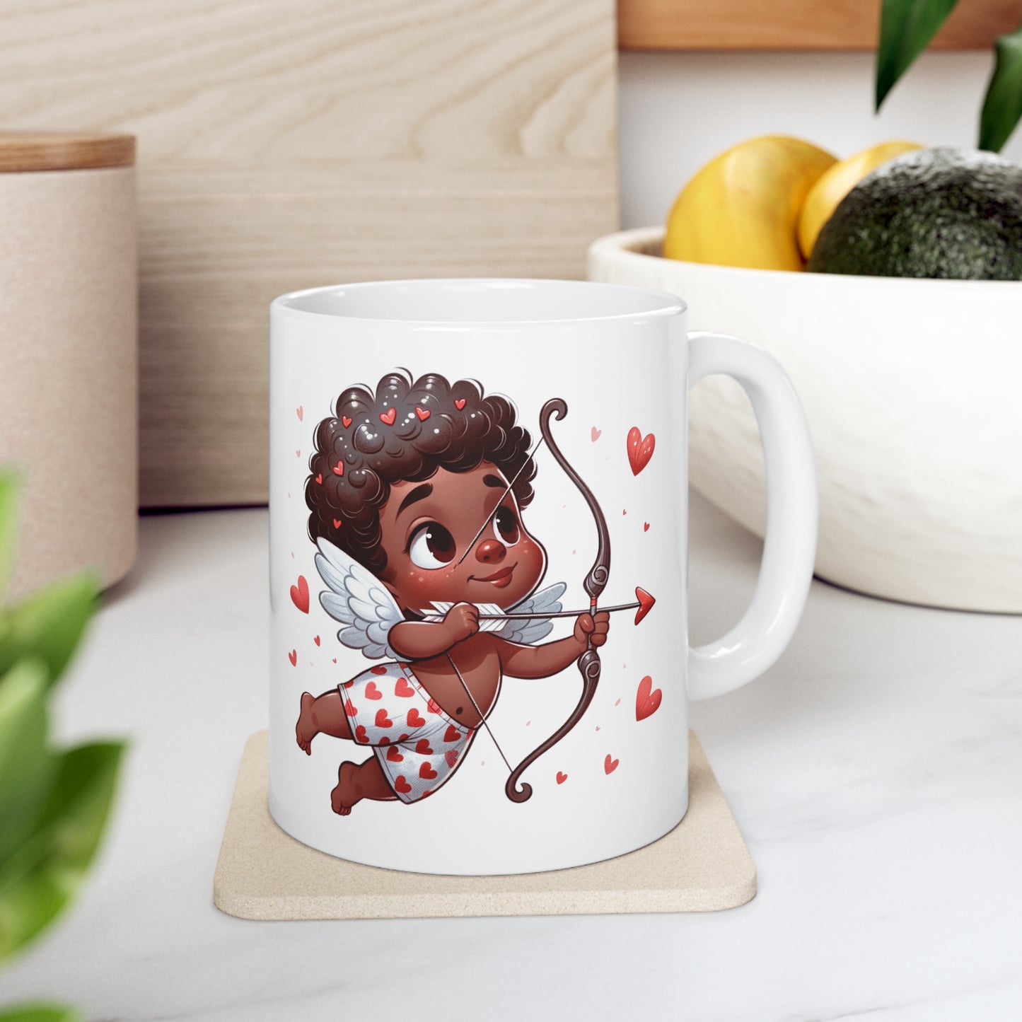 Cupid's Charm| African American Ceramic Mug | Valentine's Day Mug