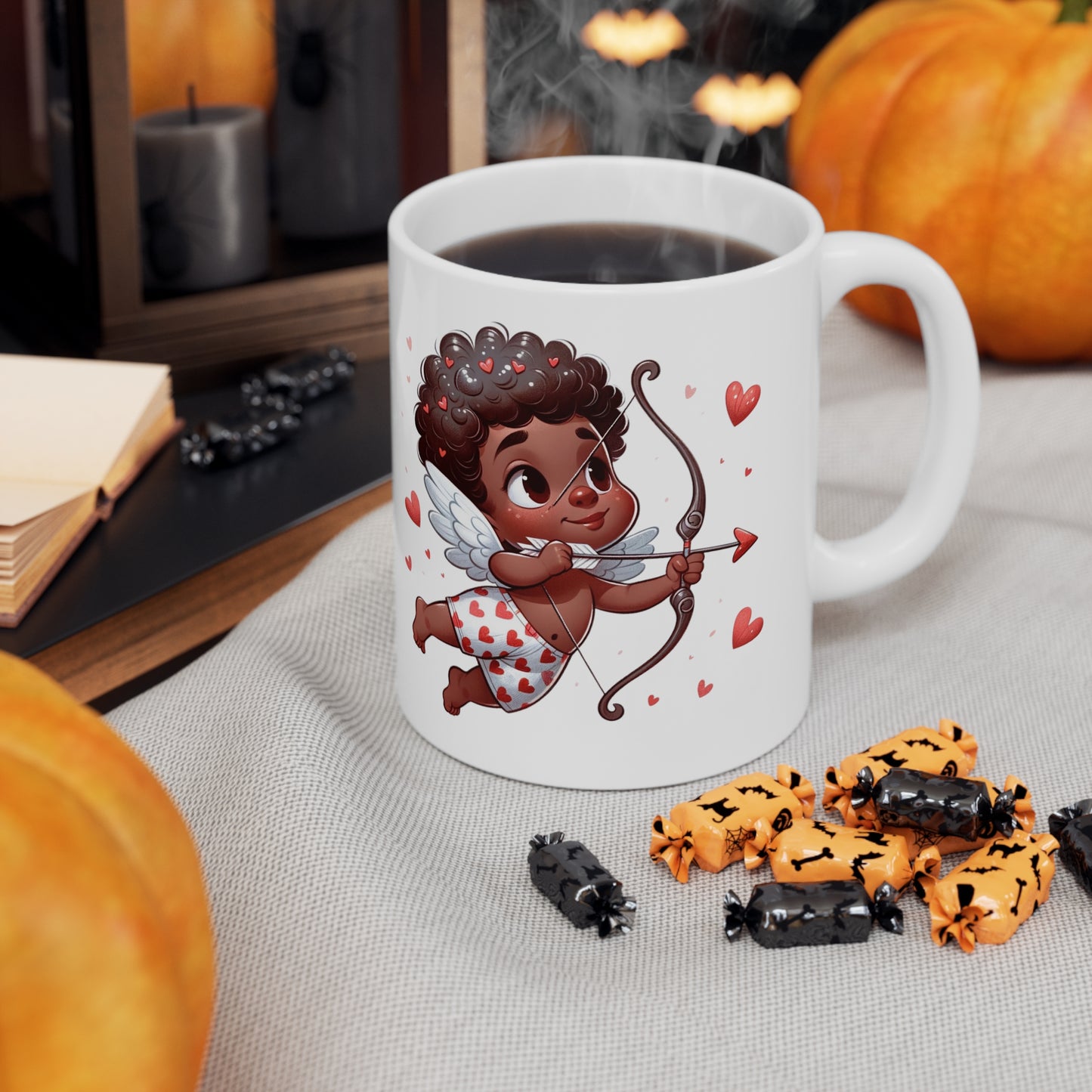 Cupid's Charm| African American Ceramic Mug | Valentine's Day Mug