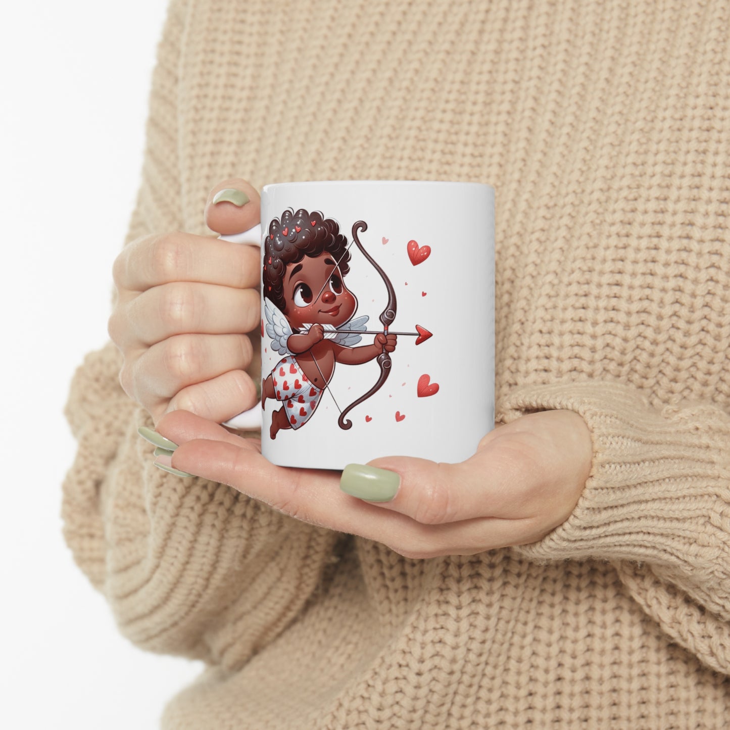 Cupid's Charm| African American Ceramic Mug | Valentine's Day Mug