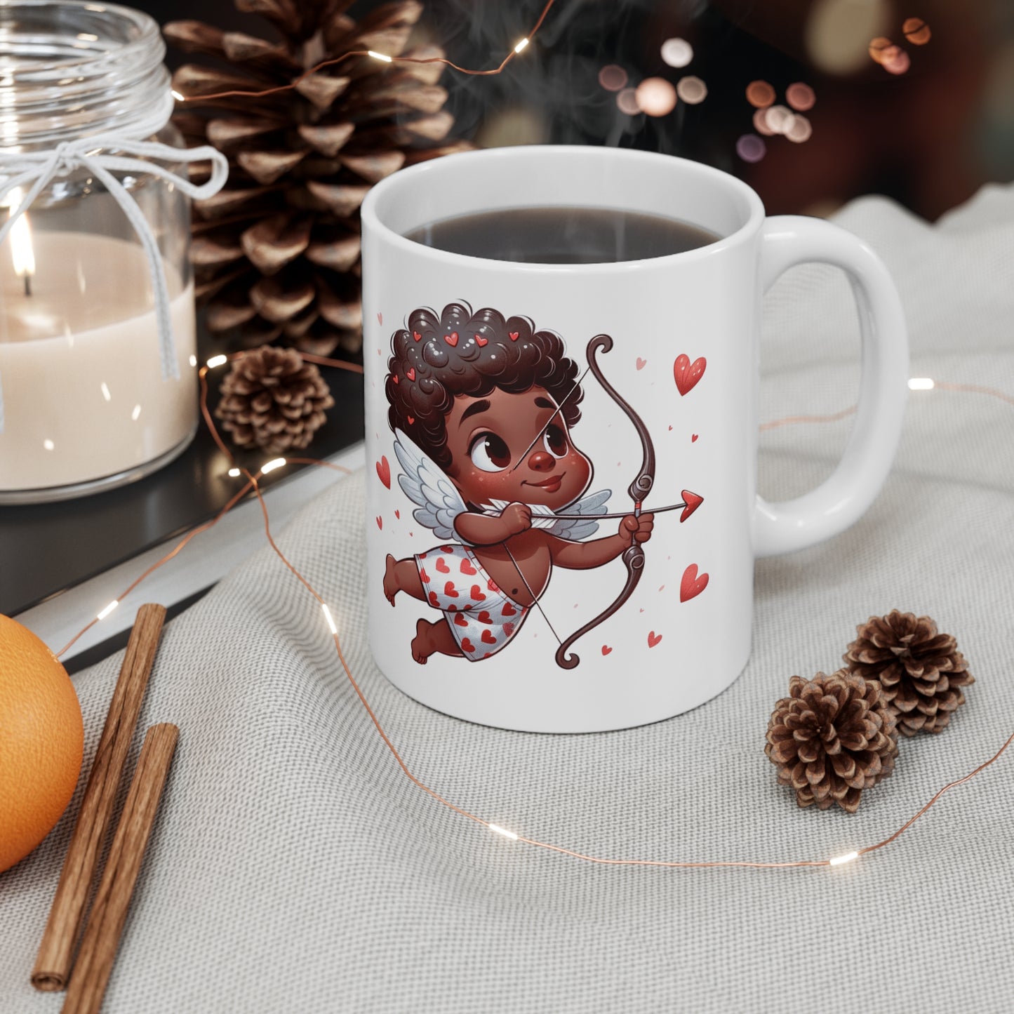 Cupid's Charm| African American Ceramic Mug | Valentine's Day Mug