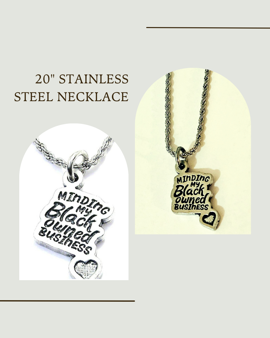 Minding My Own Black Owned Business Single Charm Necklace