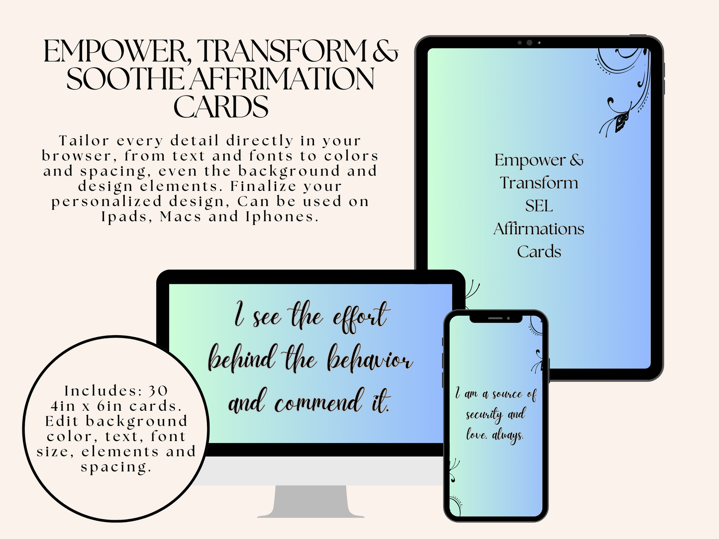 Social & Emotional Learning Affirmation Cards