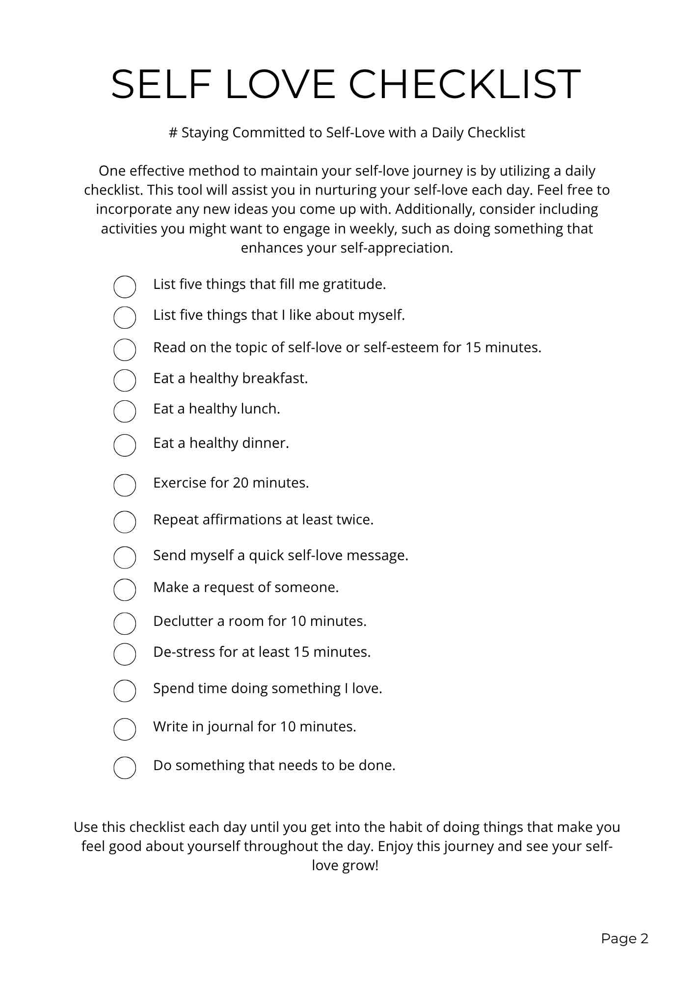 30-Page Self-Love Planner | Mindfulness, Mood Tracking & Daily Reflections