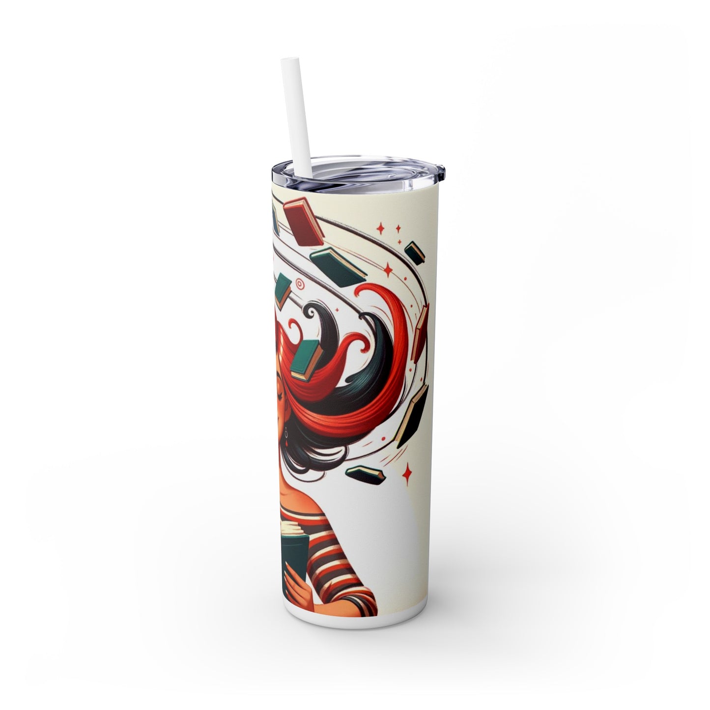 Literary Bliss| Reading Log | Book Lover| Skinny Tumbler with Straw, 20oz
