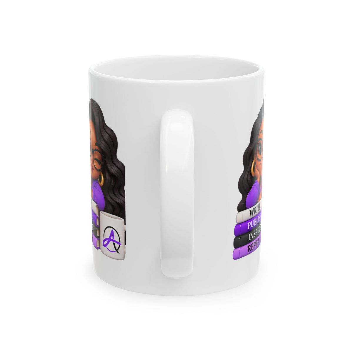 Writer’s Mug – “Write Publish Inspire Repeat” Ceramic Coffee Cup (11oz/15oz)