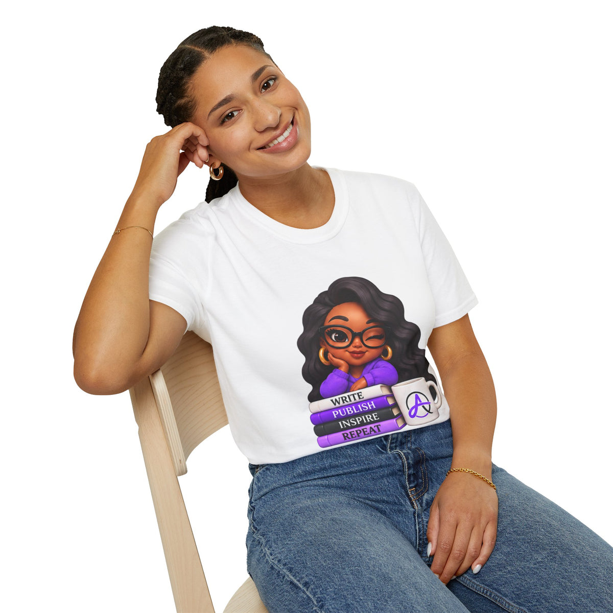 Writer Spirit T‑Shirt — "Write Publish Inspire Repeat" Book Lover Tee