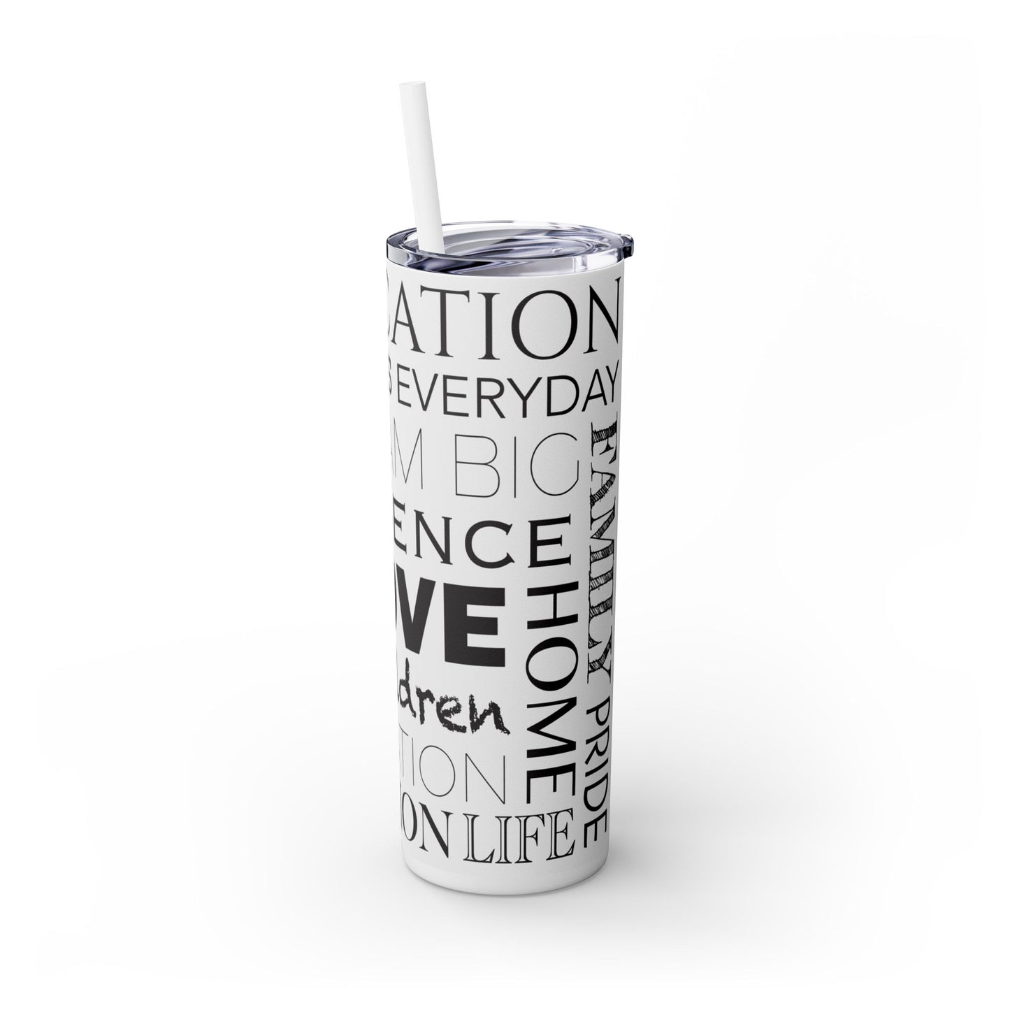 Encouragement Collage| Gift Idea | College Skinny Tumbler with Straw, 20oz