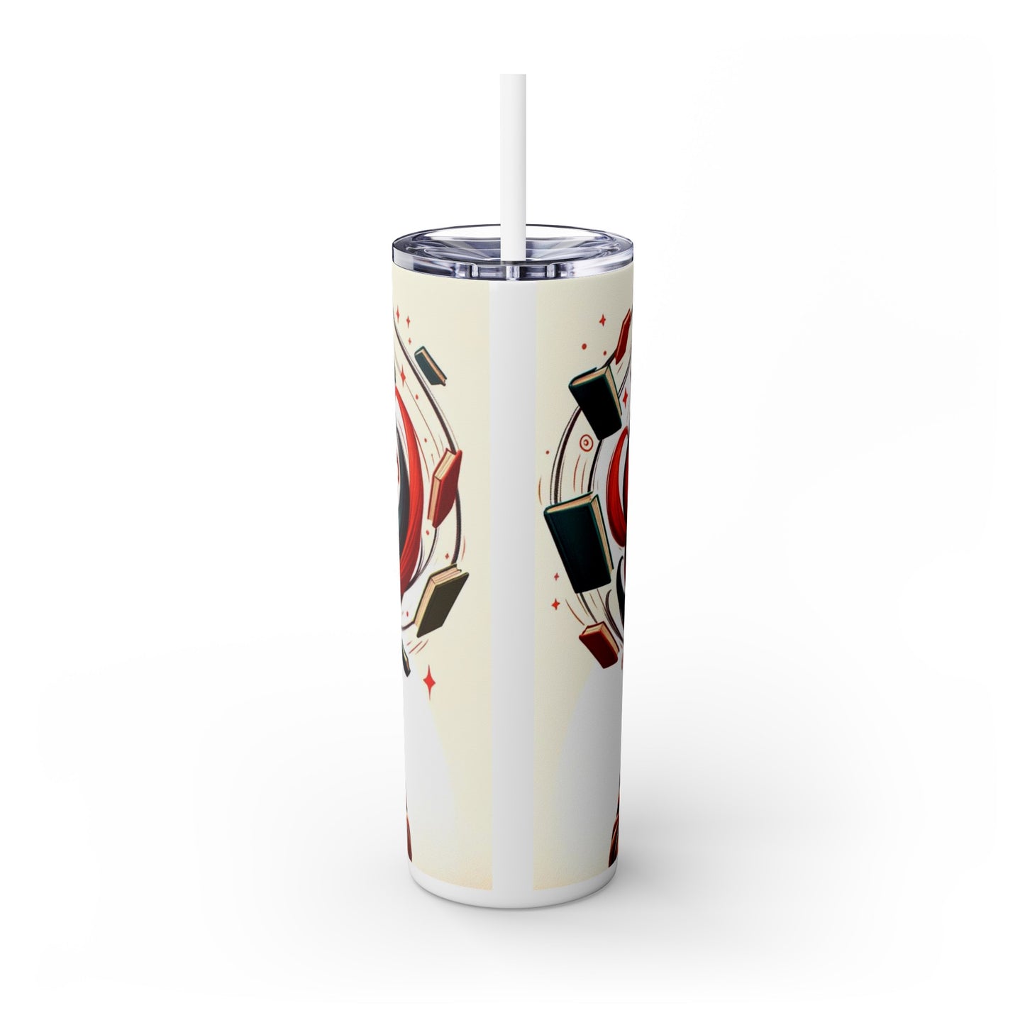 Literary Bliss| Reading Log | Book Lover| Skinny Tumbler with Straw, 20oz
