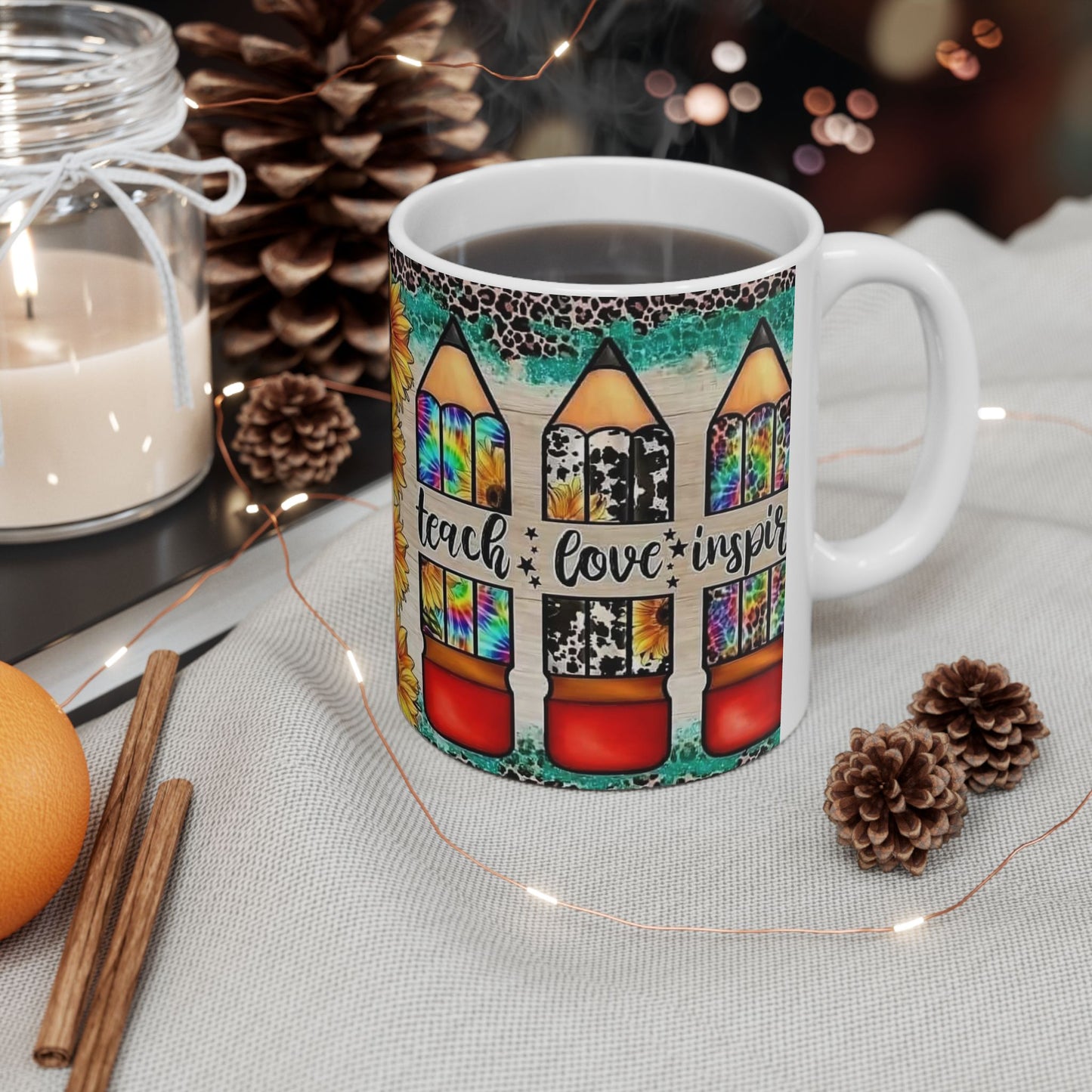 Teacher Mug | Teach Learn Inspire| Ceramic Mug