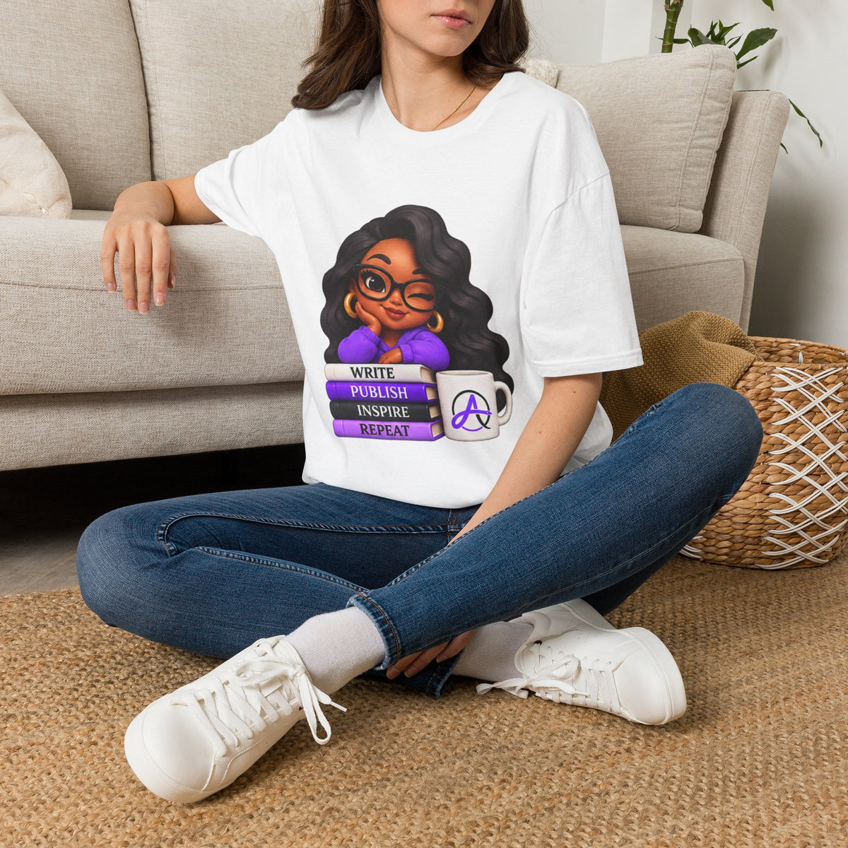 Writer Spirit T‑Shirt — "Write Publish Inspire Repeat" Book Lover Tee