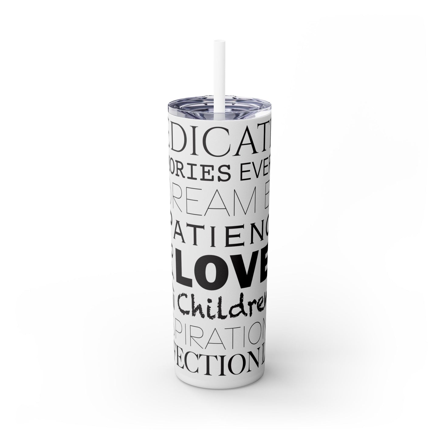 Encouragement Collage| Gift Idea | College Skinny Tumbler with Straw, 20oz