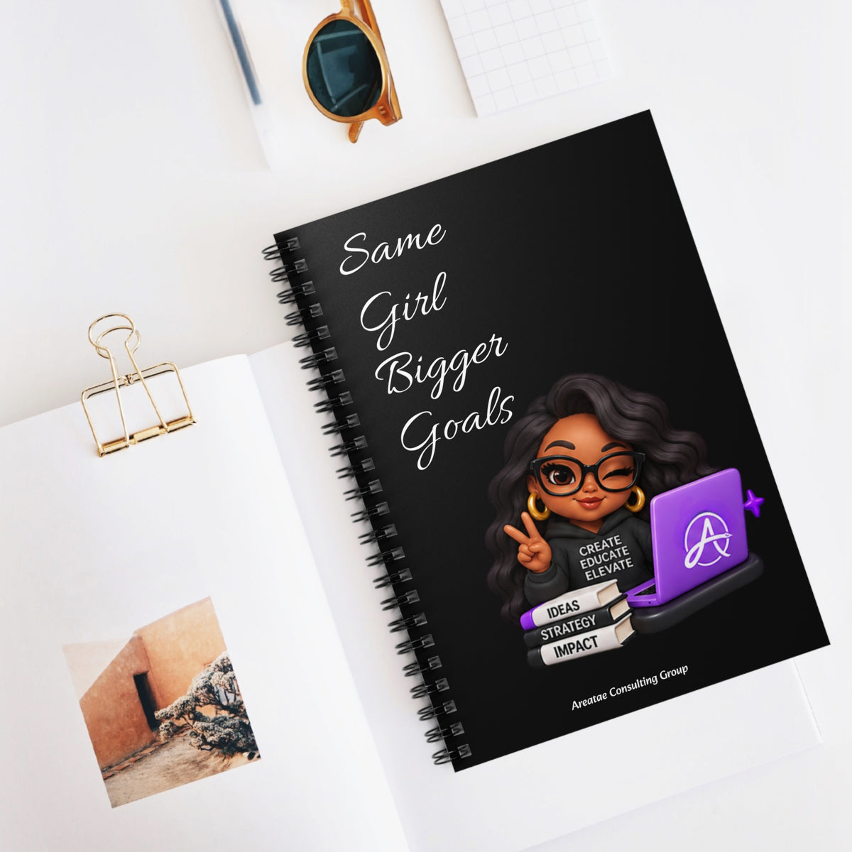 Copy of Dream. Write. Publish. Spiral Notebook — Purple Rainbow Journal for Writers