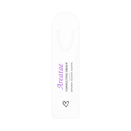 Bookmark — Aretate Consulting Group Branded Metal Bookmark (Elegant Purple Logo & Heart)