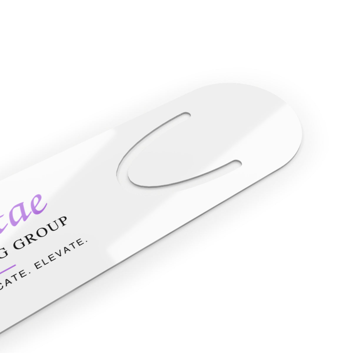 Bookmark — Aretate Consulting Group Branded Metal Bookmark (Elegant Purple Logo & Heart)