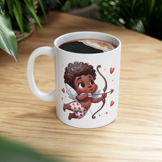 Cupid's Charm| African American Ceramic Mug | Valentine's Day Mug