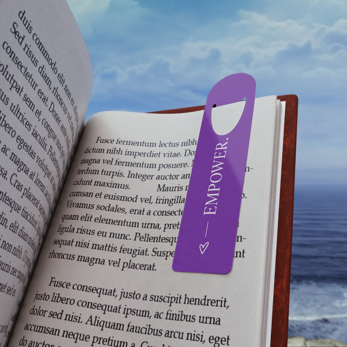 Empower Purple Metal Bookmark — Inspirational “EMPOWER.”