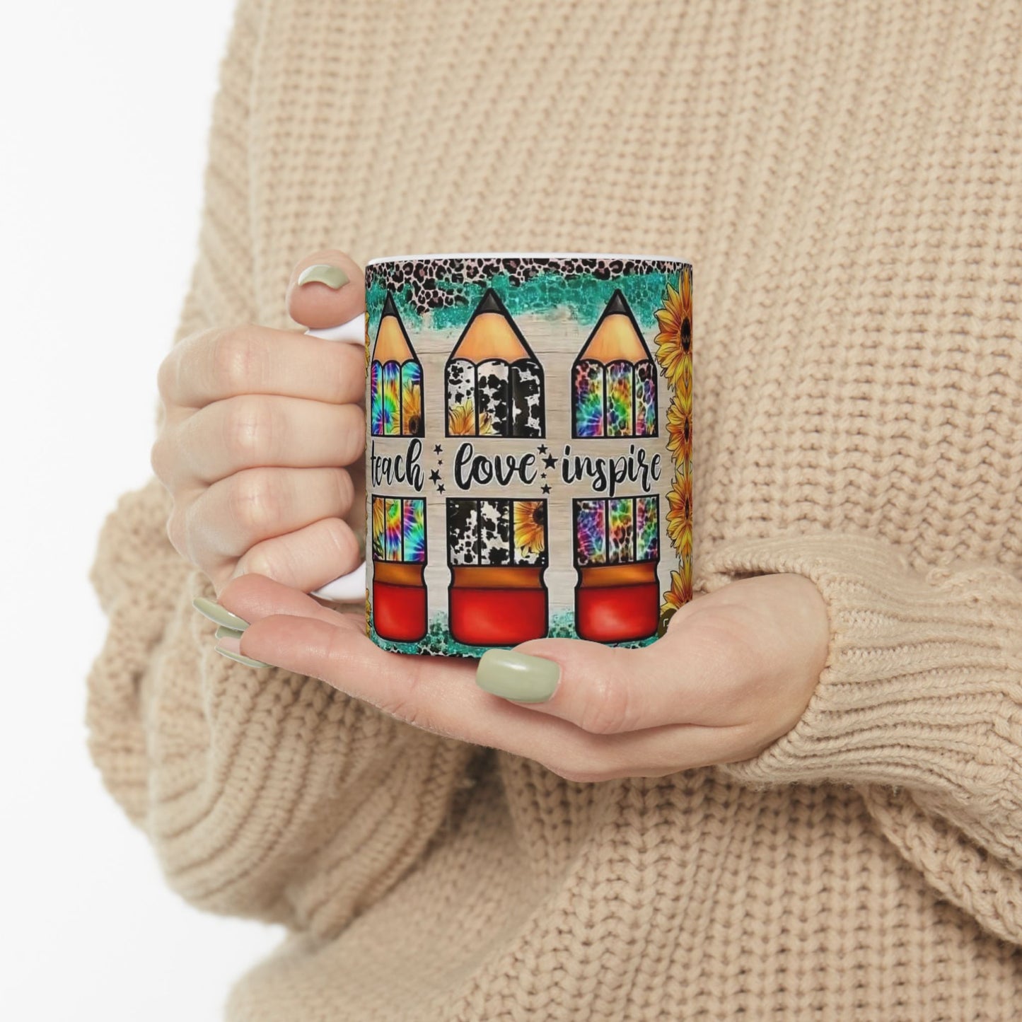Teacher Mug | Teach Learn Inspire| Ceramic Mug