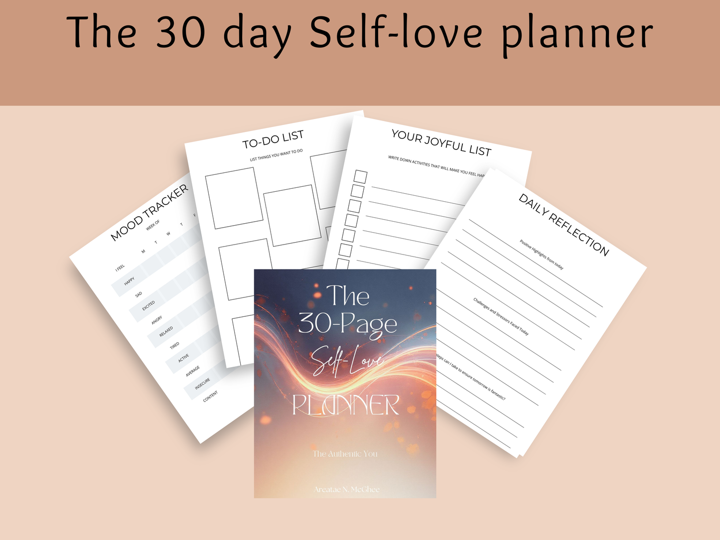 30-Page Self-Love Planner | Mindfulness, Mood Tracking & Daily Reflections